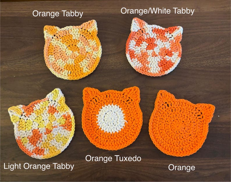 Crochet Cat Coasters afbeelding 2