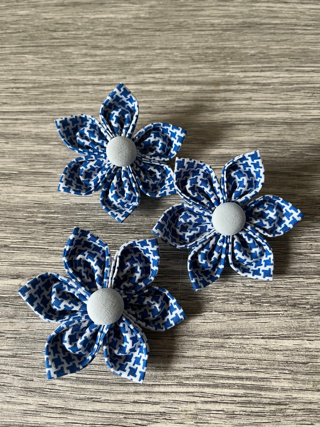 Blue Pattern Collar Flower - Etsy