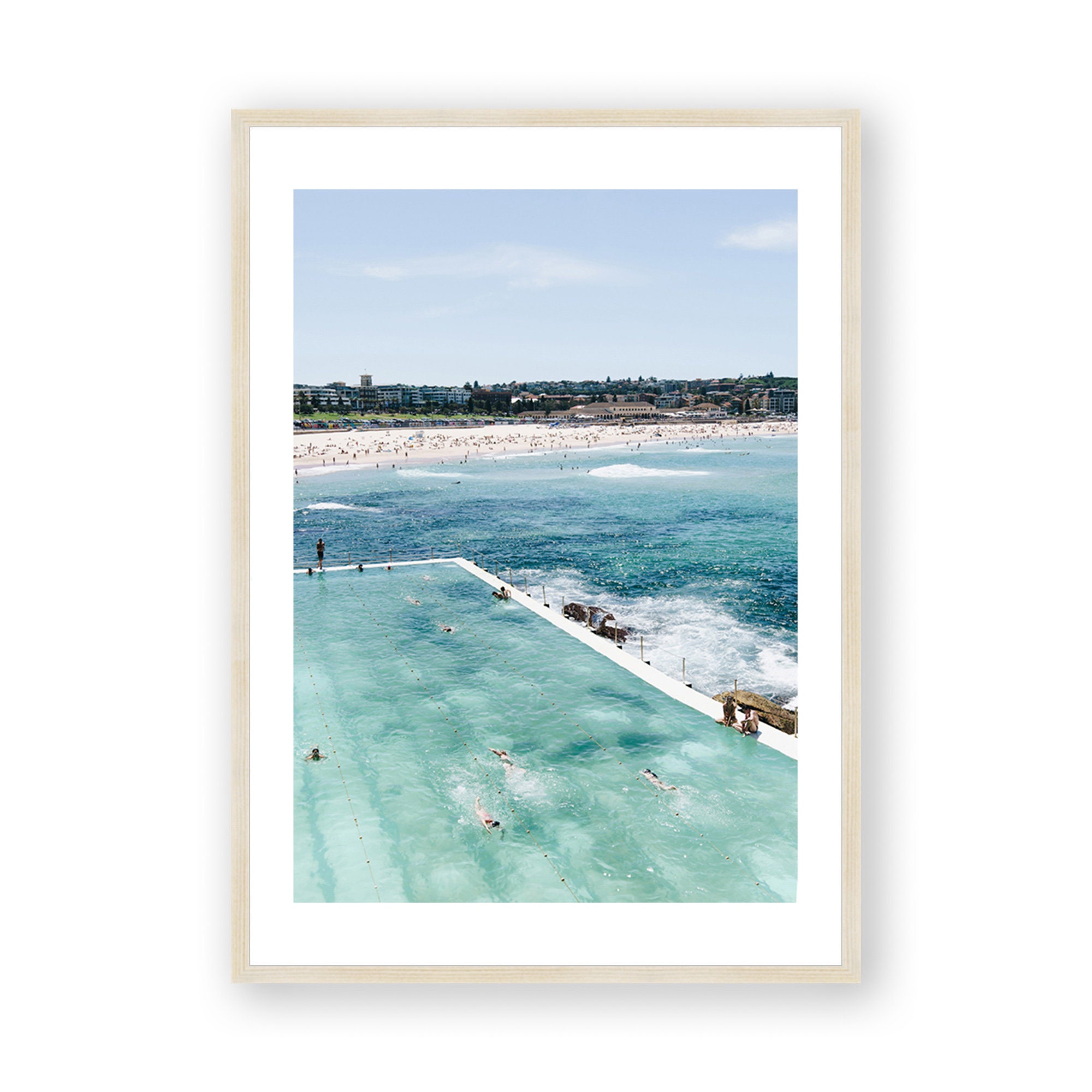 Bondi Beach Print , Framed Wall Art , Sydney Wall Decor , Bondi Icebergs Print , Swimming Pool , Aerial Boho Art , 12x16 18x24 24x32