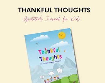 Gratitude Journal for Kids, Children's Journal, Kids Feelings Journal, Thankful Thoughts