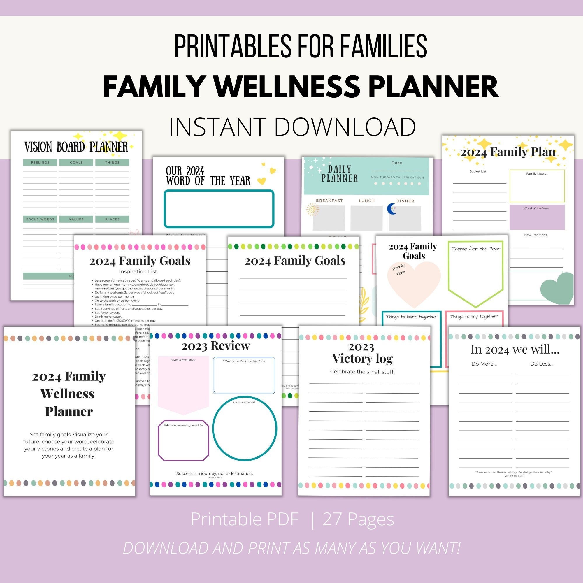 2024 Family Goal Setting Planner Create Your Family Vision Board, Set Family  Goals, Chose a Word of the Year and More 