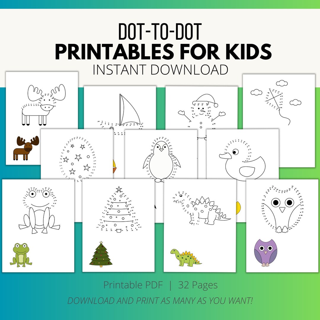 Dot-to-dot Printables for Kids, Connect the Dots Coloring Pages for ...