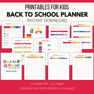 Back to School Planner, Student Academic Planner, Student Organizer