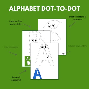 Printable Dot-to-dot Alphabet, Connect the Dots Letters, Letter ...