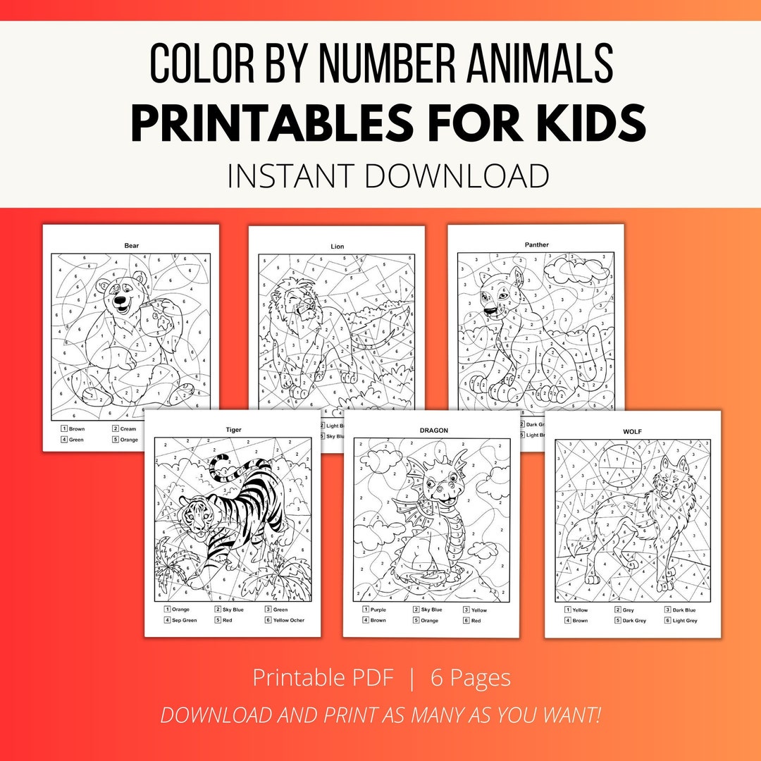 Color by Number Printables for Children, Homeschool Coloring Activities ...