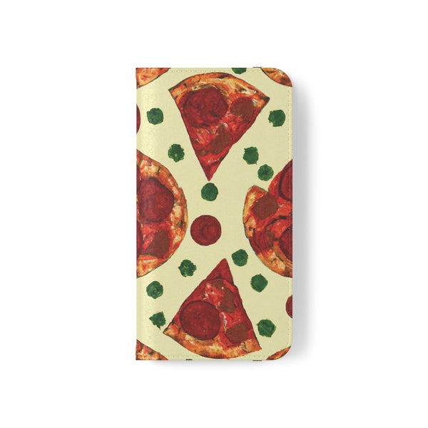 Pepperoni Samsung Phone Case, Pizza Samsung Folio Case, Pizza iPhone Flip Phone Case, Pizza Phone Case, Flip Phone Present, Pizza Case Gift