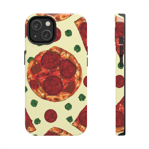 Pepperoni Pizza Two Piece iPhone Case, Pizza iPhone Case, Pizza Dad Gift, Pizza Mom Present, Pizza Phone Case, Pepperoni Phone Case