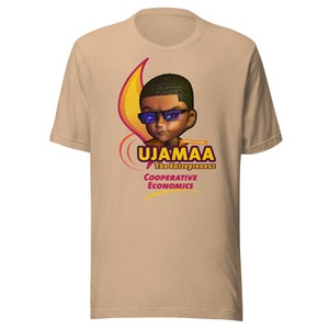 Ujamaa / afroamericano / cartone animato maschio / T-shirt in cotone