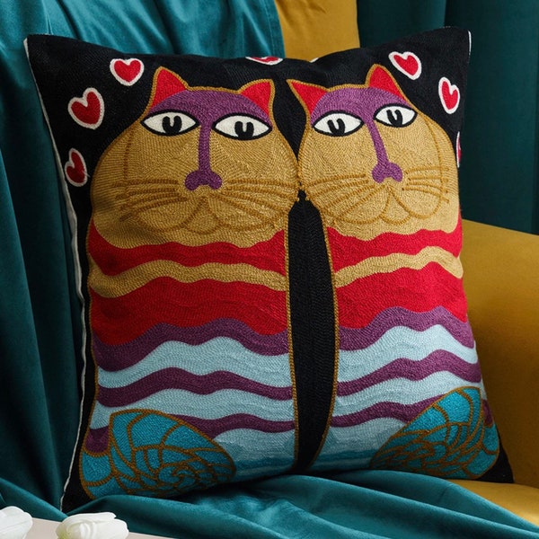 Cat Throw Pillow Etsy