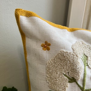 Spring Floral Embroidered Throw Pillow Cover, Wildflower Pillow, Boho Decor, Spring Decorating, Floral Pillowcase, Fits 18x18 20x20 inserts image 7