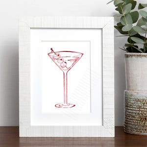 Pink Martini Wall Decor Watercolour Print