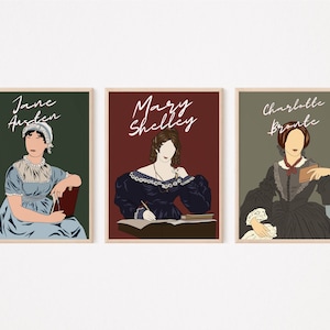 CLASSIC FEMALE AUTHOR Posters (set of 3) Digital Download | Women | Classroom Decor | Decor | Wall Art | Book Lover | classic literature
