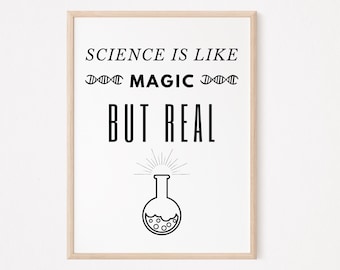Science is Magic Poster: Minimalist Classroom Wall Art (Digital Download)