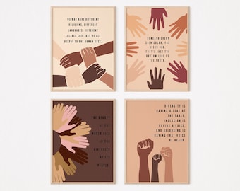 Diversity Inclusion Poster Set: Classroom Wall Art (Digital Download)