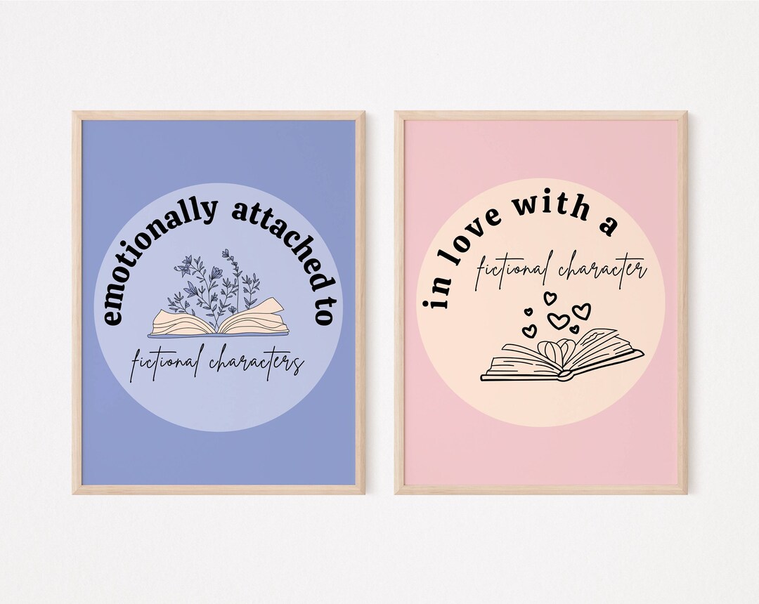 Fictional Character Poster Set: Book Lover Wall Art (digital Download ...