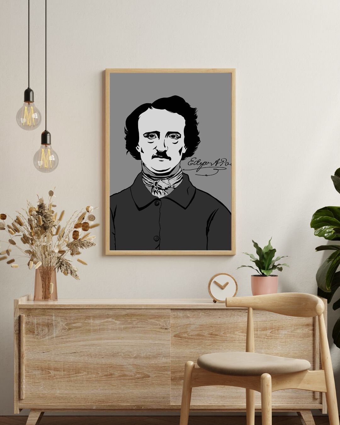 Edgar Allan Poe Art Print: Gothic Literature Portrait (digital Download ...