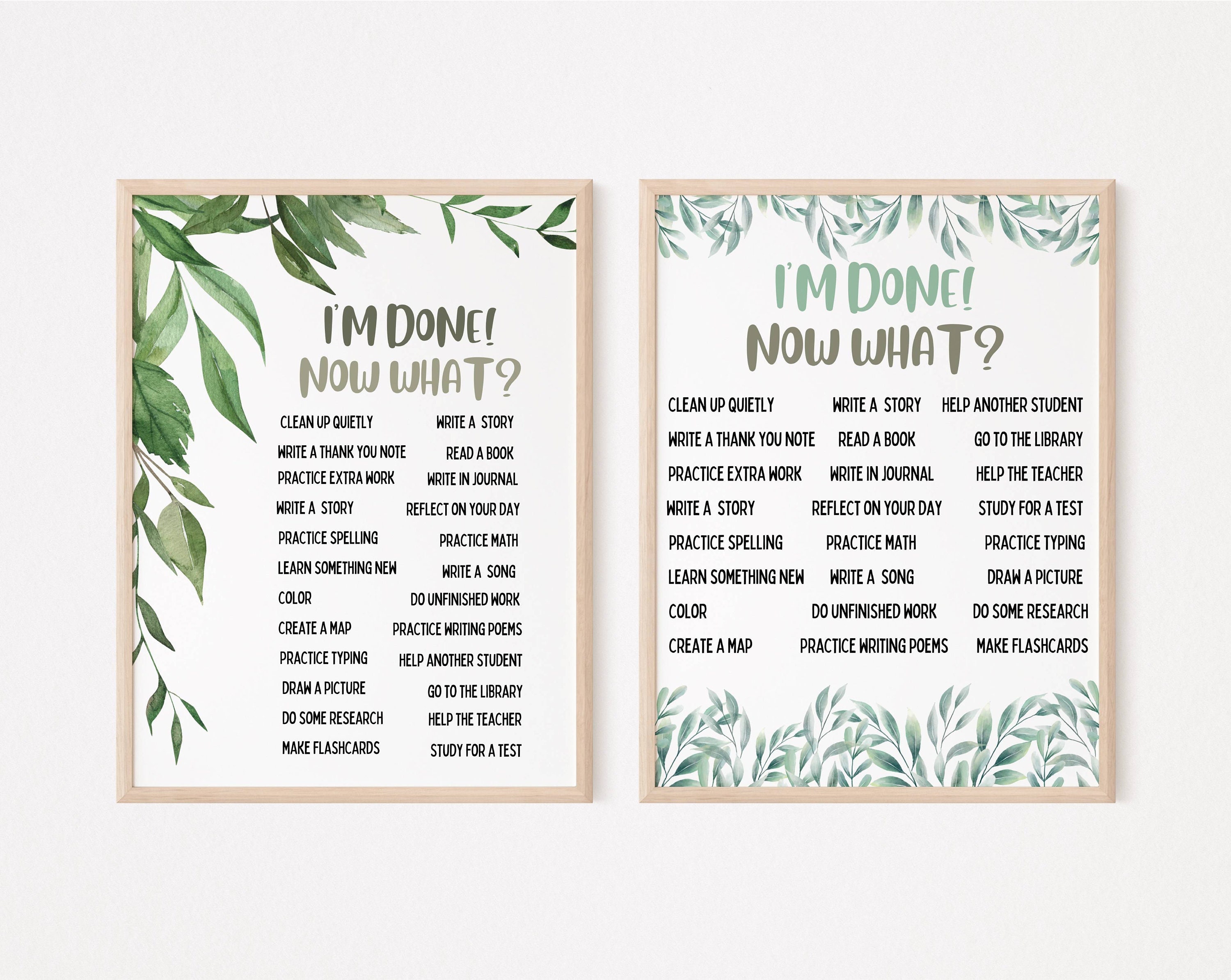 FYSUIMU Grow Your Mindset Pinnwand-Set – Eukalyptusblätter, 42-teilig Mit Klebepunkten Für Deko & Basteln
