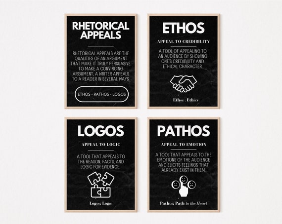 Ethos Pathos Logos Digital Download set of 4 Rhetorical - Etsy Finland