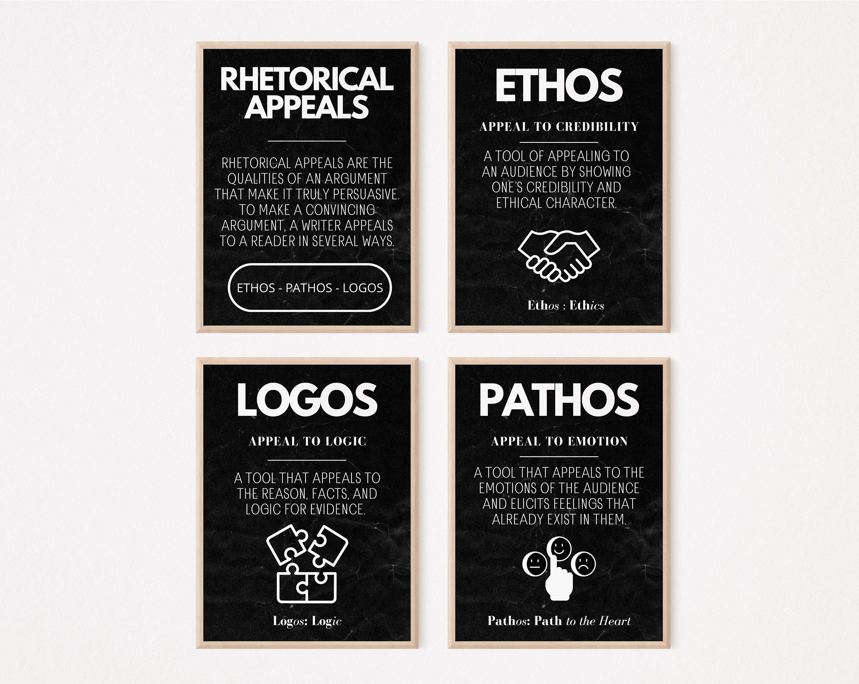 Ethos Pathos Logos Digital Download set of 4 Rhetorical - Etsy Norway