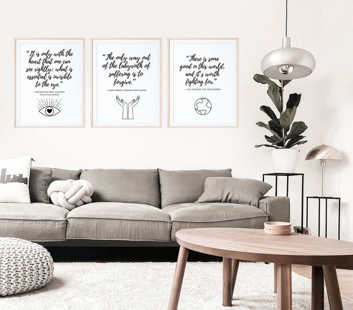 Inspirational BOOK QUOTES POSTER Set of 6 Digital Download - Etsy