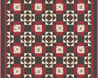 Coffee Grinds Quilt Pattern 54" x 54" PDF only