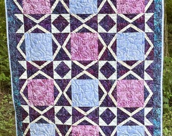 Wobbly Stars Quilt Pattern 40" x 52" PDF Download Only