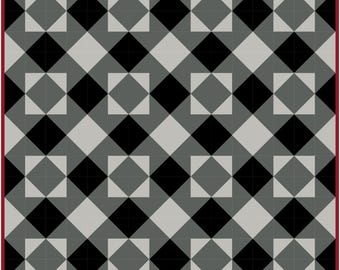 HST Plaid Quilt Pattern PDF only 48" x 48"