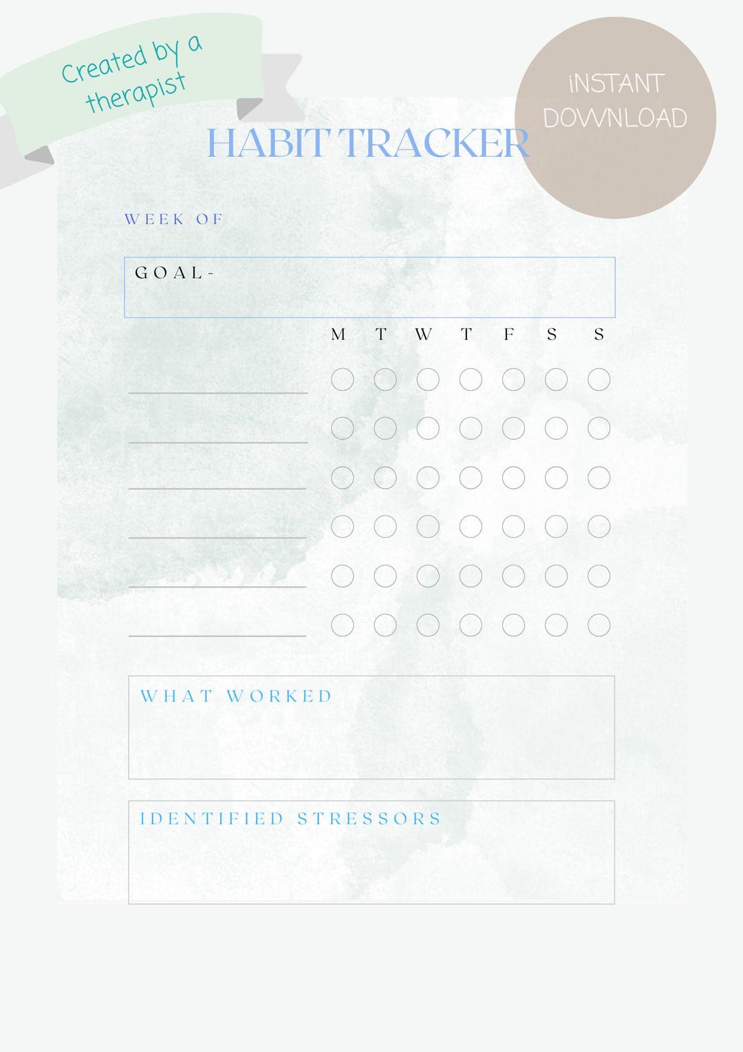 Weekly Habit Tracker Printable | Goal Setting, Productivity Planner ...