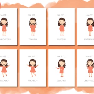 9 Gefühlskarten Kinder zum Ausdrucken | als PDF in A4 und A6 | Montessori  | Gefühlskarten Kindergarten | Emotionskarten