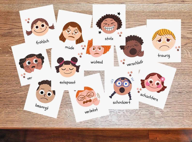 Gefühlskarten für Kinder zum Ausdrucken Emotionskarten als - Etsy.de
