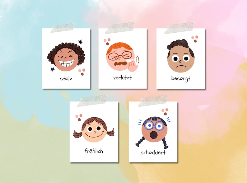 Gefühlskarten für Kinder zum Ausdrucken Emotionskarten als - Etsy Schweiz