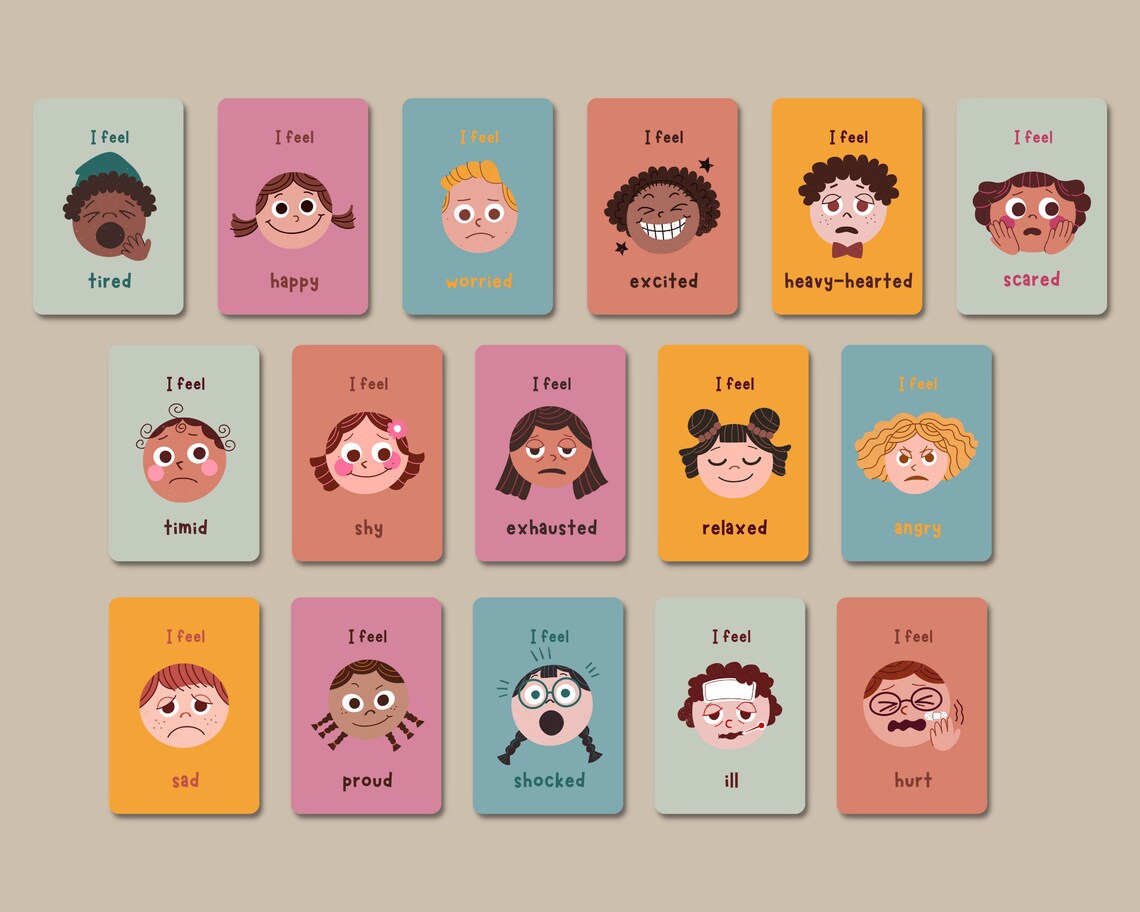 Emotional Cards For Children To Print Emotion Cards As PDF In A4 And 