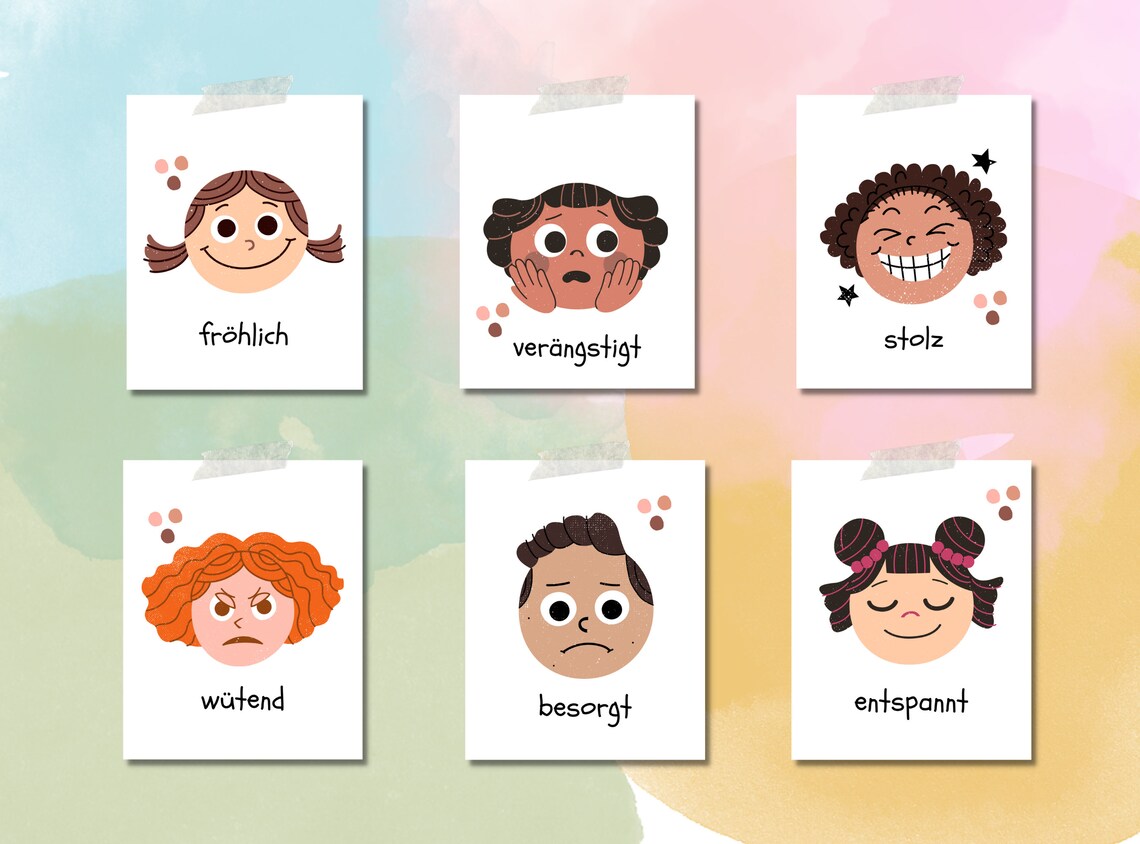 Gefühlskarten für Kinder zum Ausdrucken Emotionskarten als - Etsy.de