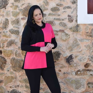 Camisola Plus Size LAURA - Camisola de malha fina elastica - Tamanhos L até 6XL