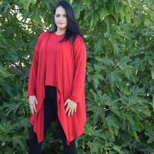 Cardigan and Matching Top For Women, Plus Size Jersey Open Front Cardigan, Sizes L - 6X, 6 colors available