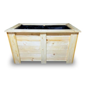 Pflanzgefäß für Pflanzen und Bäume - 100x50x50/recyceltes Holz/handgefertigt/Entwässerungssystem/nachhaltig