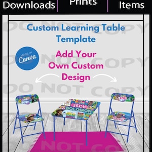 Custom Learning Table Mockup Template Digital Download