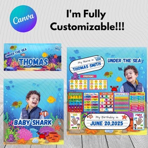 Custom Under The Sea Learning Table Template | Canva Editable (Digital Download)