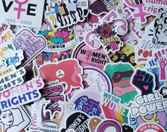 Feminist Stickers, Girl Power, Women's Rights, Laptop Decals (20 PC)
