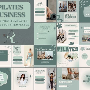 PILATES Instagram Templates | 42 Post & 10 IG STORY