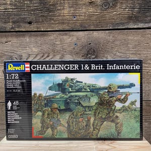 Revell, Challenger 1 e Brit. Infanterie, 03163, escala 1:72, kit de modelo, NIB