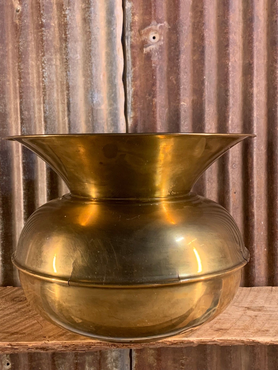 Vintage Brass Spittoon Made in England Etsy