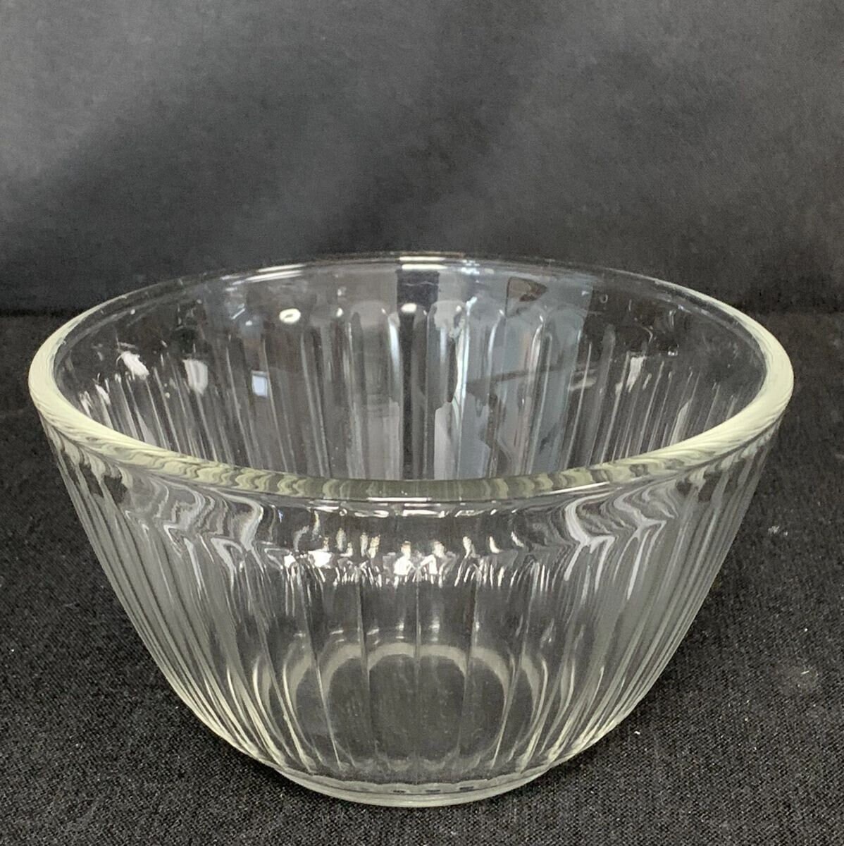 VTG Pyrex Clear Glass Ribbed Mixing Bowl 3 Cup #7401-S Farmhouse Kitchen  USA