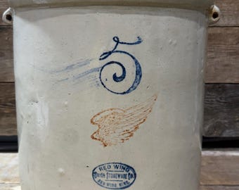 1906-1930s Red Wing Union Stoneware Co., 5 galones, tinaja de gres