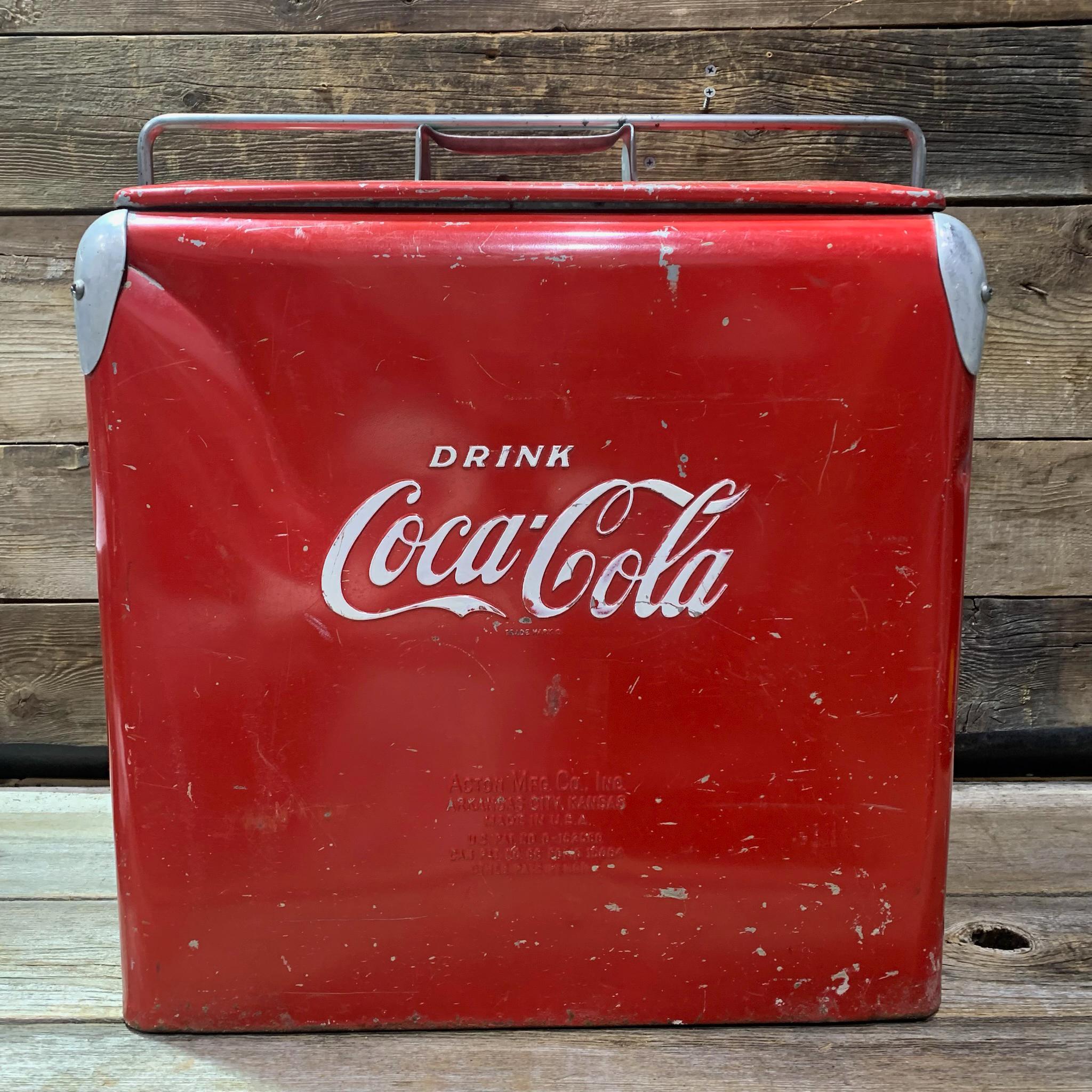 1940s Coca-cola, Galvanized Metal Cooler, Handled Ice Chest, Drink