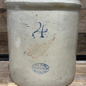 Red Wing Union Stoneware Co., anterior a la Segunda Guerra Mundial, tinaja de gres de 4 galones