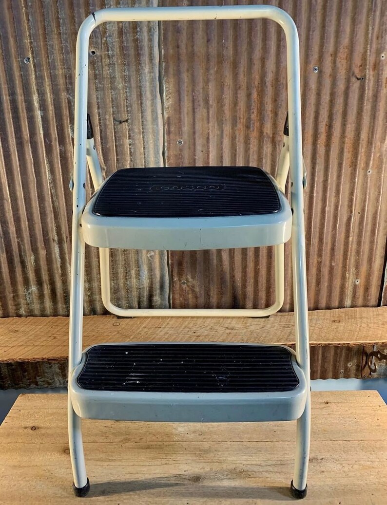 Vintage Cosco Step Stool White Two Step Etsy