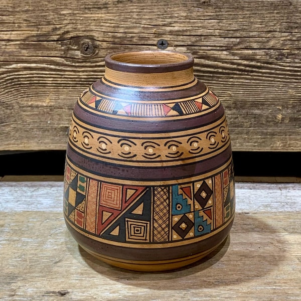 Cuzco, Ceramic Decorative Vase, Handmade, Peru, 5.25"