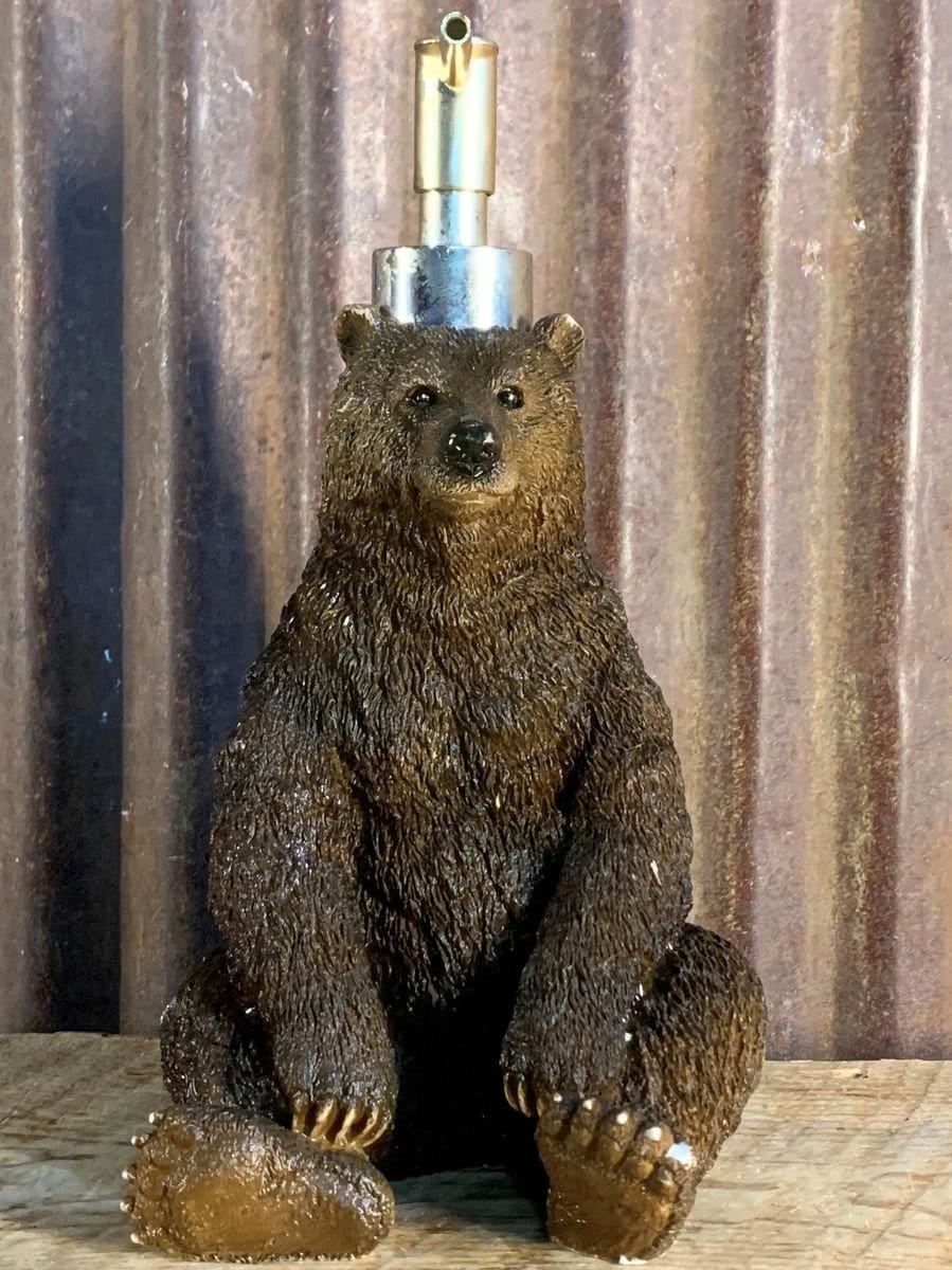 Brown Bear Toilet Paper Holder Bathroom Wall Mount Cabin Rustic Lodge  Country