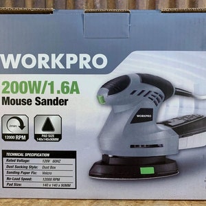 Ponceuse à souris Workpro 200 W/1,6 A, 12 000 tr/min, n W88140S, plume image 3